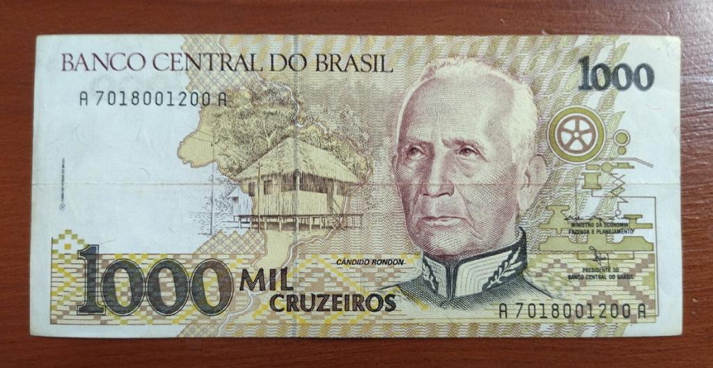 Бразилия 1000 крузейро 1990 г.