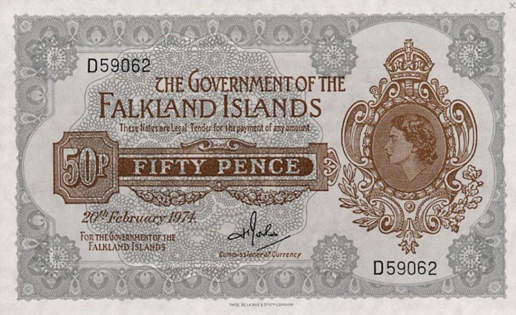 Фолклендские о-ва 50 пенсов 1974 год ПРЕСС/UNC