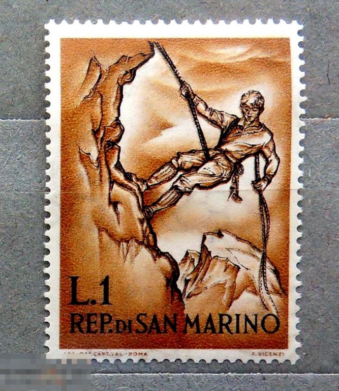 Сан-Марино 1962 ** спорт альпинизм СКАЛОЛАЗ -- А7 стр22 -- марки