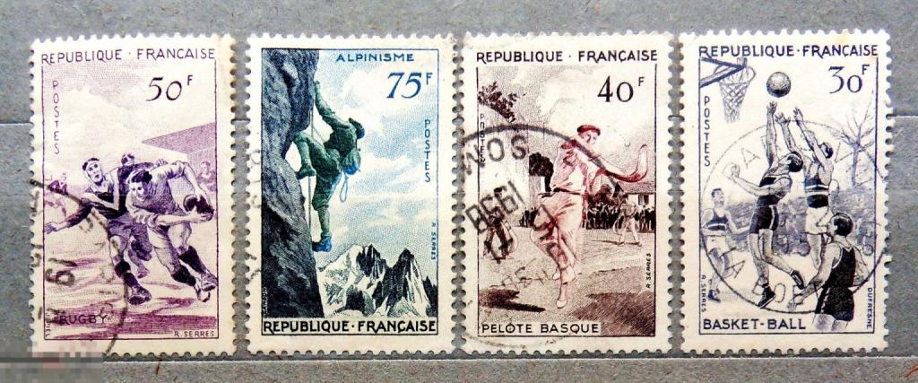 Франция 1956 спорт Полная серия. Mi# 1100-1103 -- А7 стр22 -- марки