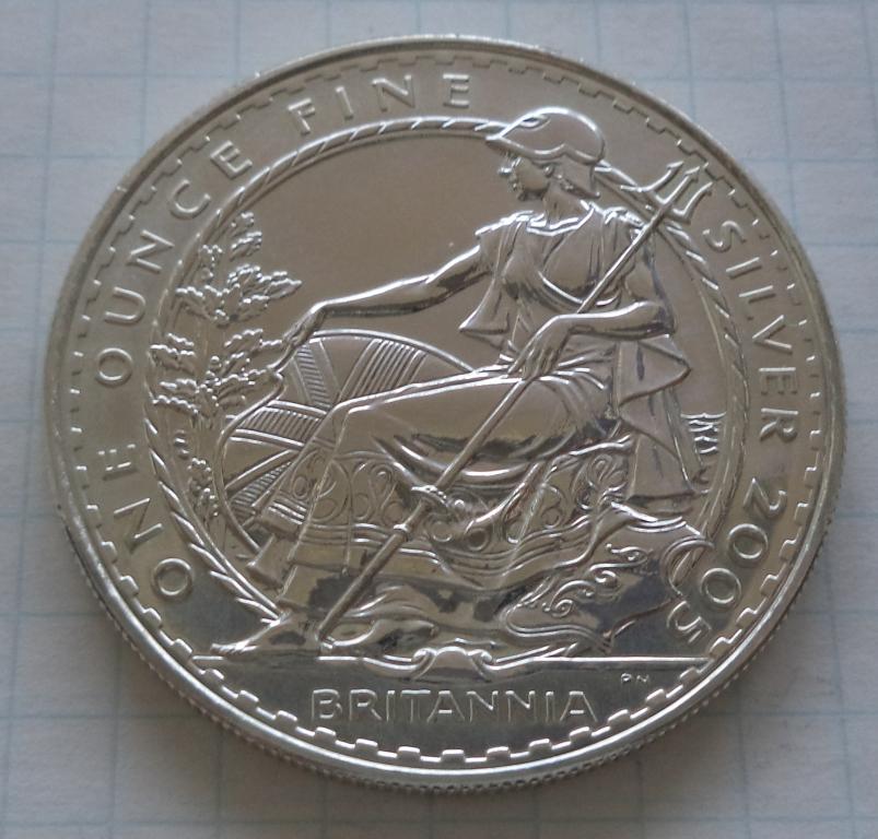 Великобритания  2 фунта  2005 год   серебро  "BRITANNIA"   п.7