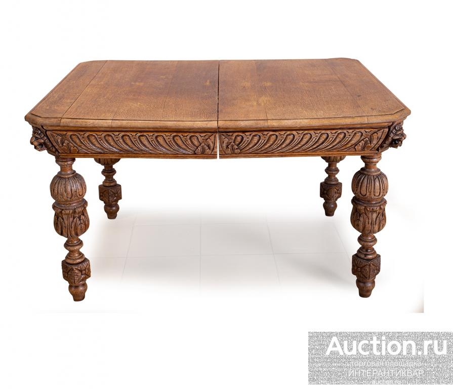Старинный стол из массива дуба в стиле Генриха II 14АС003