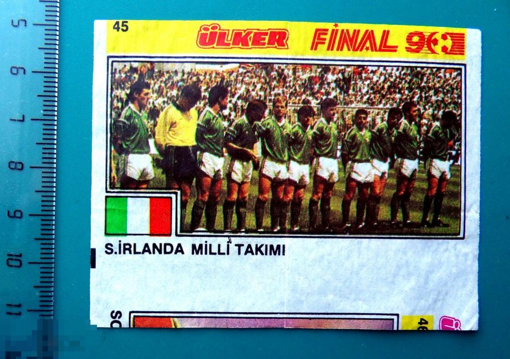 вкладыши футбол  №45 -- Final-90 ULKER --- cS (2а) --- БРАК!!!
