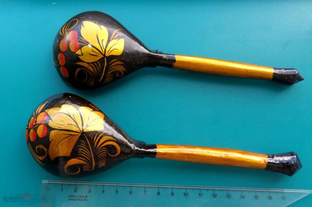 Ложки ХОХЛОМА 2 штуки одним лотом - ш.К. пд.ст. 4. - ЛЮКС!!!