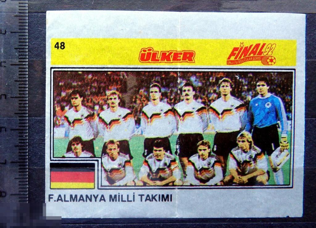 вкладыши футбол  №48 -- Final-92 ULKER --- cS (4) --