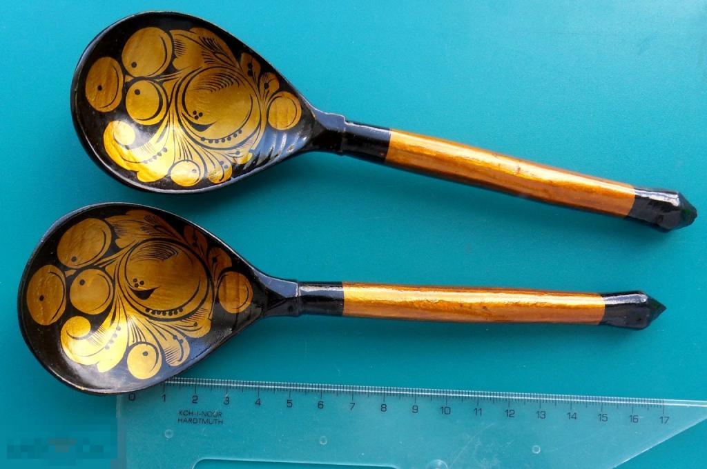 Ложки ХОХЛОМА 2 штуки одним лотом - ш.К. пд.ст. 3. - ЛЮКС!!!