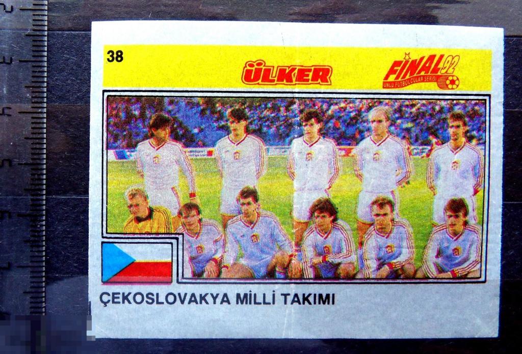 вкладыши футбол  №38 -- Final-92 ULKER --- cS (4) --