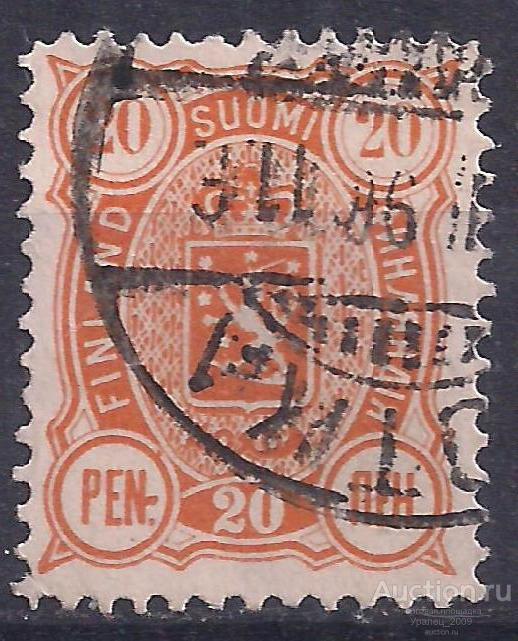 Россия, Великое княжество Финляндское, 1889-1892г, 20 пенни, гаш .(Ч-9).