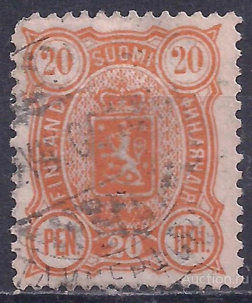 Россия, Великое княжество Финляндское, 1889-1892г, 20 пенни, гаш .(Ч-6).