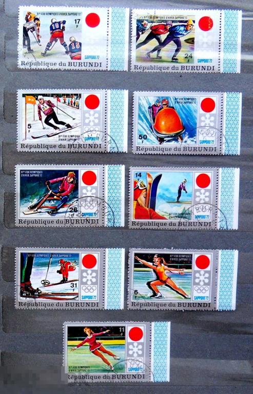 Бурунди 1972 Саппоро 844-852 Зимние Олимпийские игры -- А7 стр14 -- марки