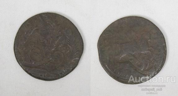 Монета Елизаветы Деньга 1759 года, двойной удар, брак (21)