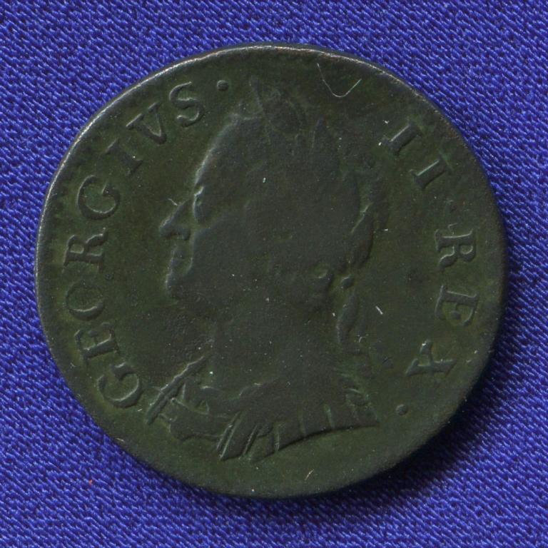 Англия 1 фартинг 1754 VF+
