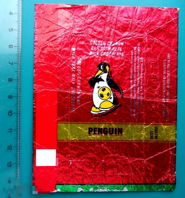 Шоколад конфеты ПИНГВИН PENGUIN Англия (ШОK-2-7) ..5.. ФОЛЬГА фантик упаковка обертка РЕДКИЙ!!!
