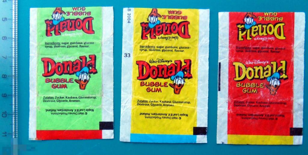ВКЛАДЫШ от жвачки упаковка Donald Duck Дисней Дональд комиксы 3 штуки   -- cS (141) -- комиксы