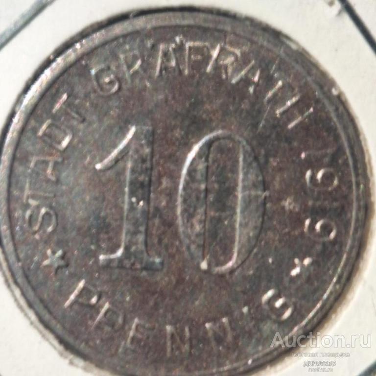 Германия (нотгельды) 10 пфеннигов 1919 год. Город Графрат.