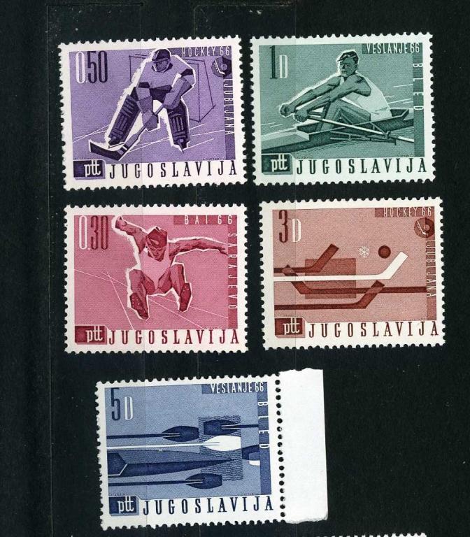 Югославия. Спорт. Чемпионаты. Хоккей Гребля Атлетика. Спортивные игры. Серия. 1966.**