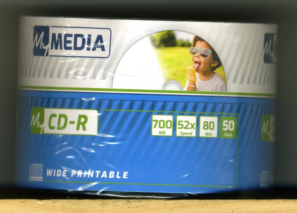 Диск CD-R. 80 мин. 700MB. 52х. MYMEDIA. Wide Printable