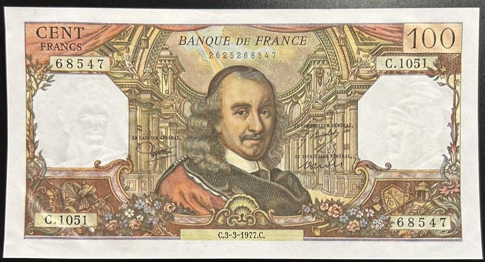 Франция 100 франков 1977 год ПРЕСС/UNC
