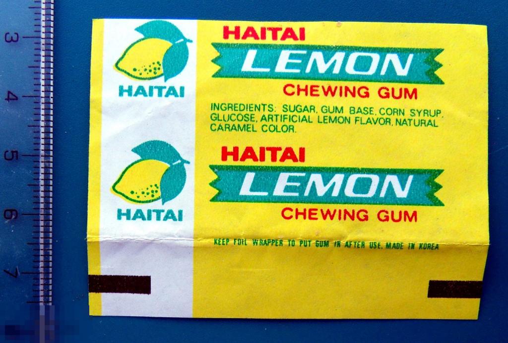 ВКЛАДЫШ обертка от жвачки HAITAI LEMON Корея --- cS (11) --