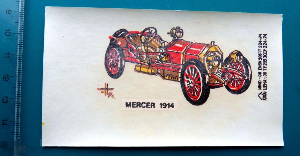Ретро автомобиль MERCER 1914  сдвижные картинки. переводная картинка Германия ГДР ТФ -- 1.. (8)