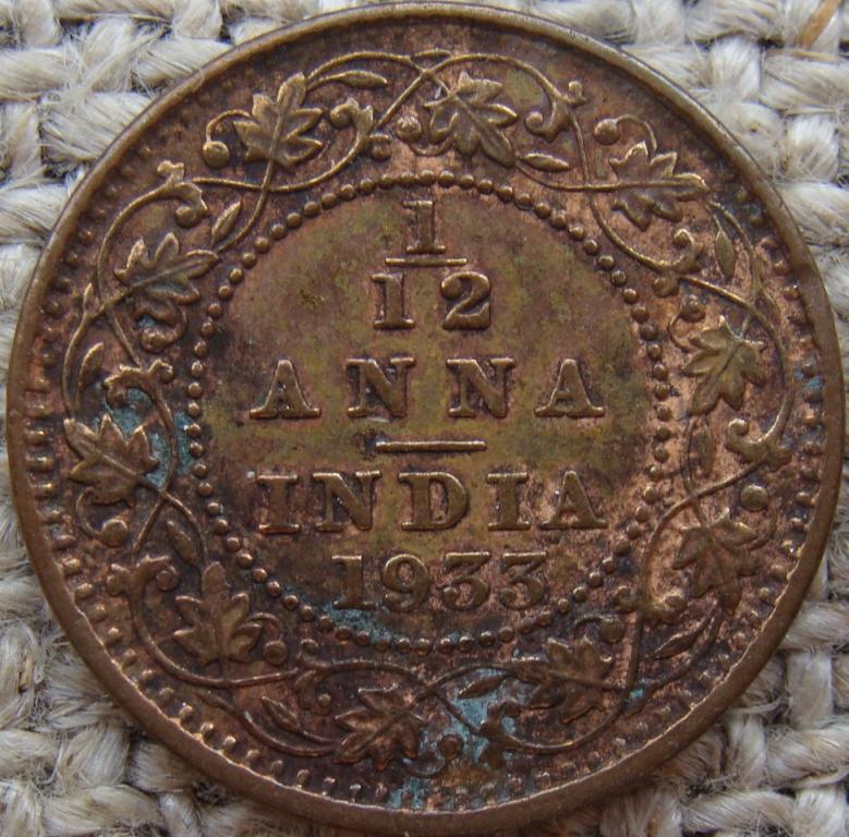 Индия 1/12 анна 1933 год