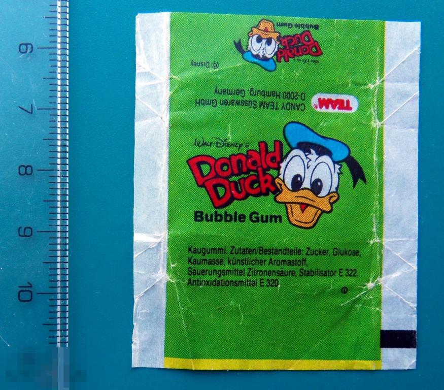ВКЛАДЫШ от жвачки упаковка Donald Duck team Дисней Дональд комиксы   -- cS (14а) -- комиксы