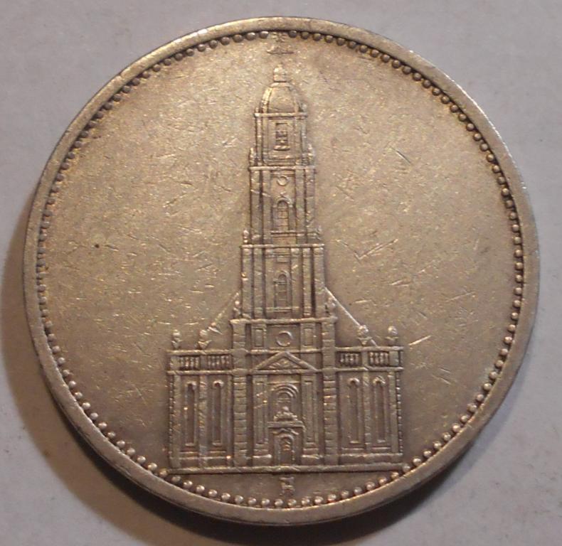 5 марок 1934 год А германия  серебро