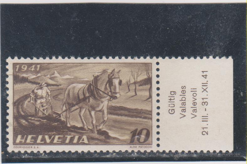 Щвейцария,1941**Пахарь(поля с датами)