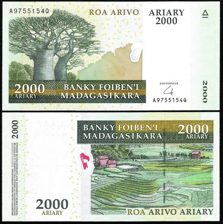 Мадагаскар 2000 ариари 2008 год. UNC