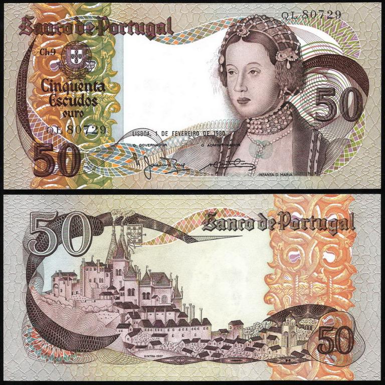 Португалия 50 эскудо 1980 год. UNC