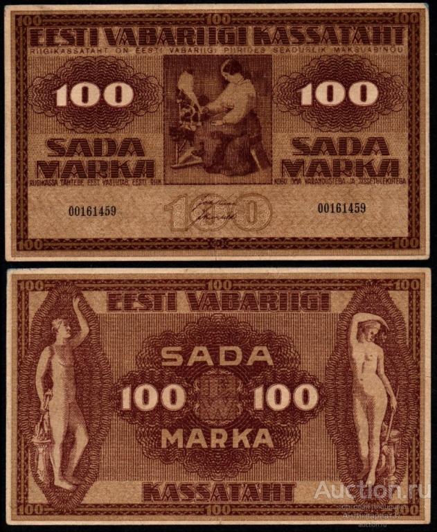 Банкнота 100 марок 1919 года, Эстонская Республика (Эстония)