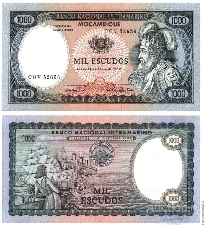 Банкнота 1000 эскудо 1972 года, Мозамбик