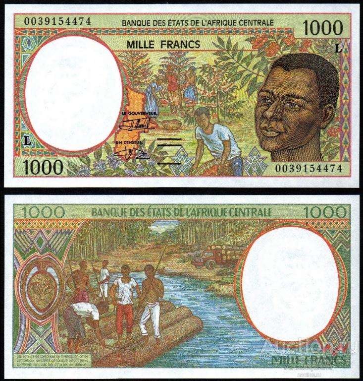 Банкнота 1000 франков 2000 года, Центрально Африканские штаты, Габон UNC