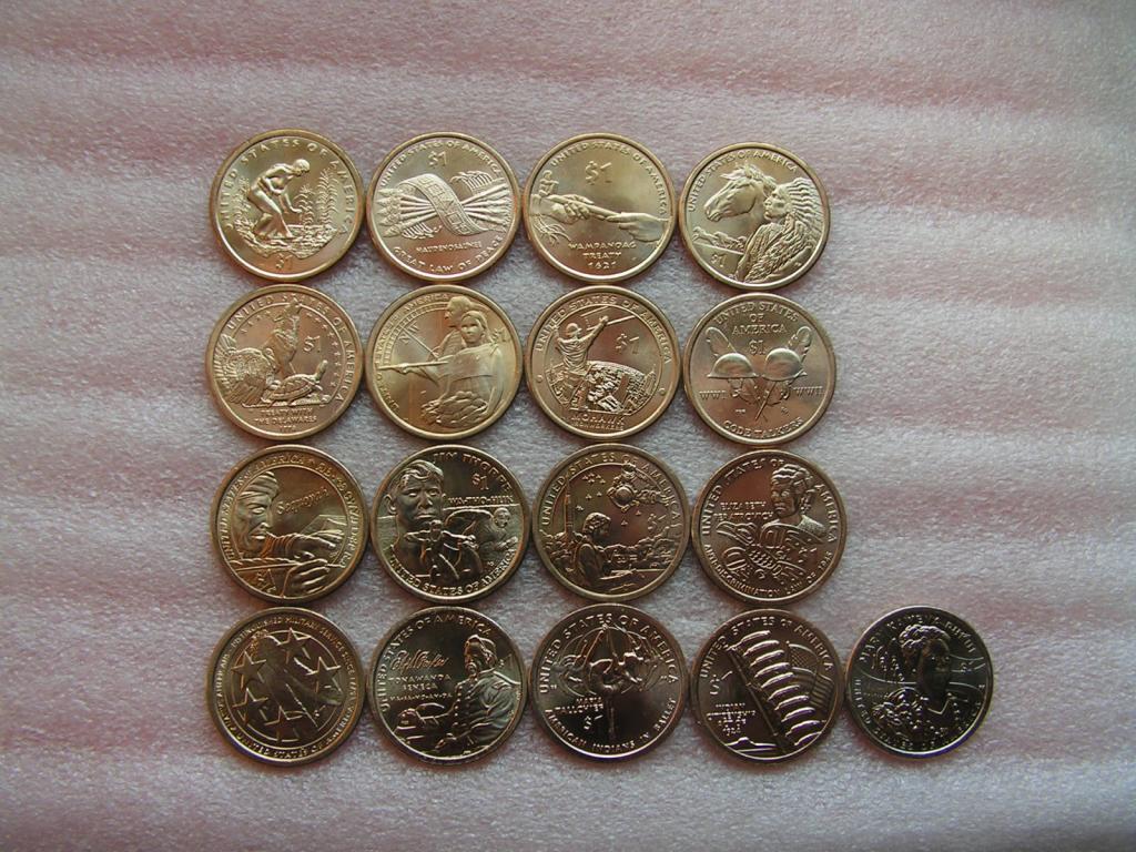 США набор 1 доллар 2009-2025 Сакагавея D unc / 17