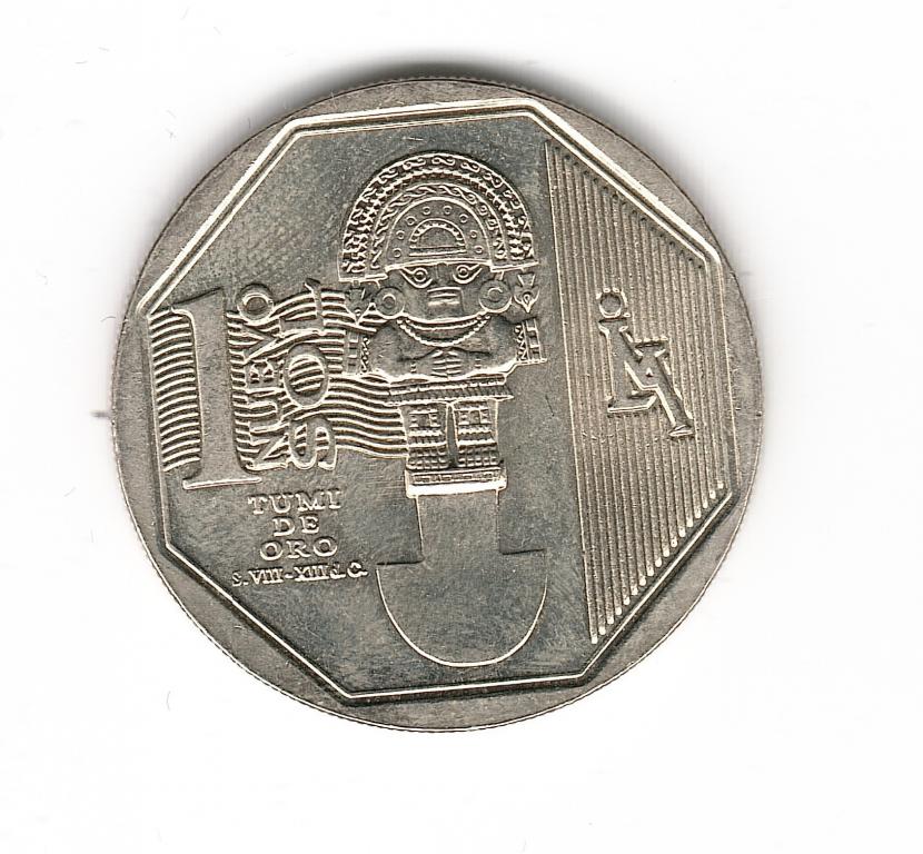 Перу 1 соль 2010 золотой туми