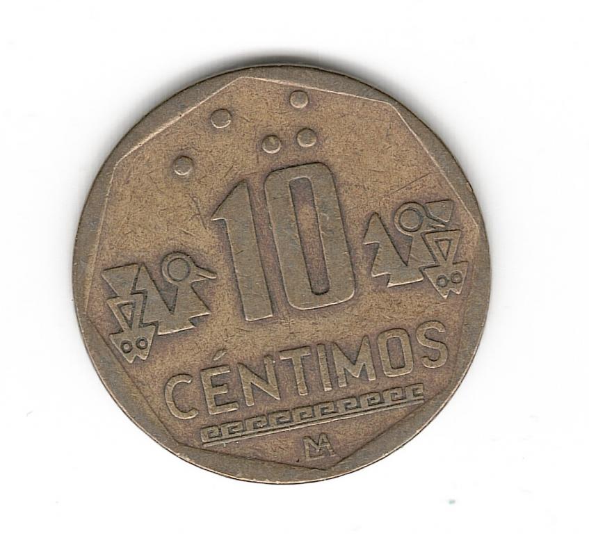 Перу 10 сентим 2000 звезды
