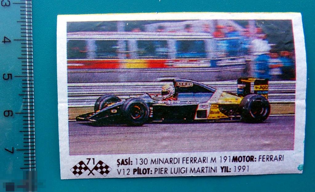 вкладыш Формула 1 №71 автомобиль авто 1 штука cS (342а)