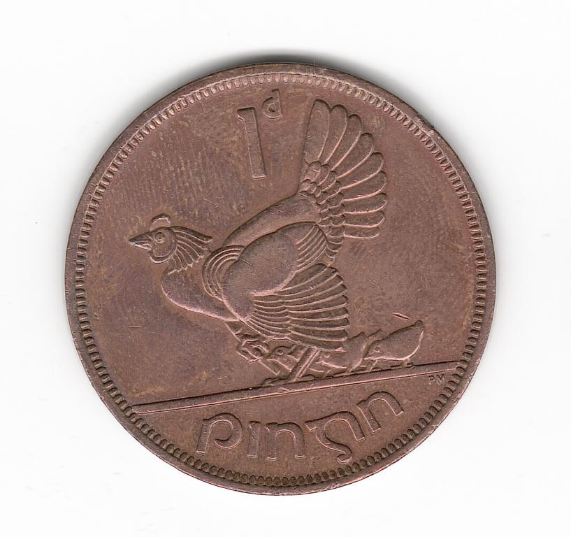 Ирландия 1 пенни 1968 глухарь состояние