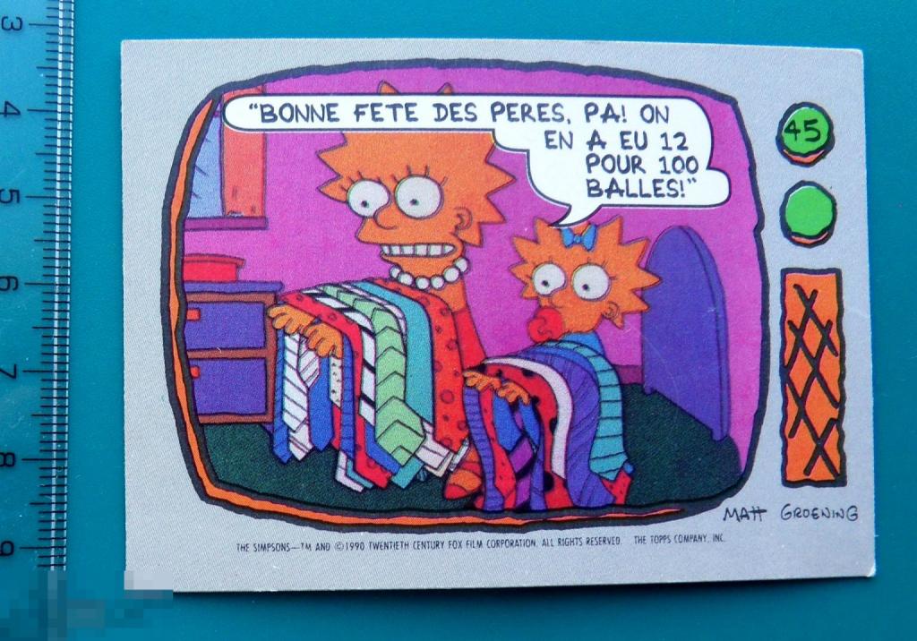 вкладыши комиксы The Simpsons (cards) Topps, 1990 (СИМПСОН) 1 штука cS (339а)  ..№45..
