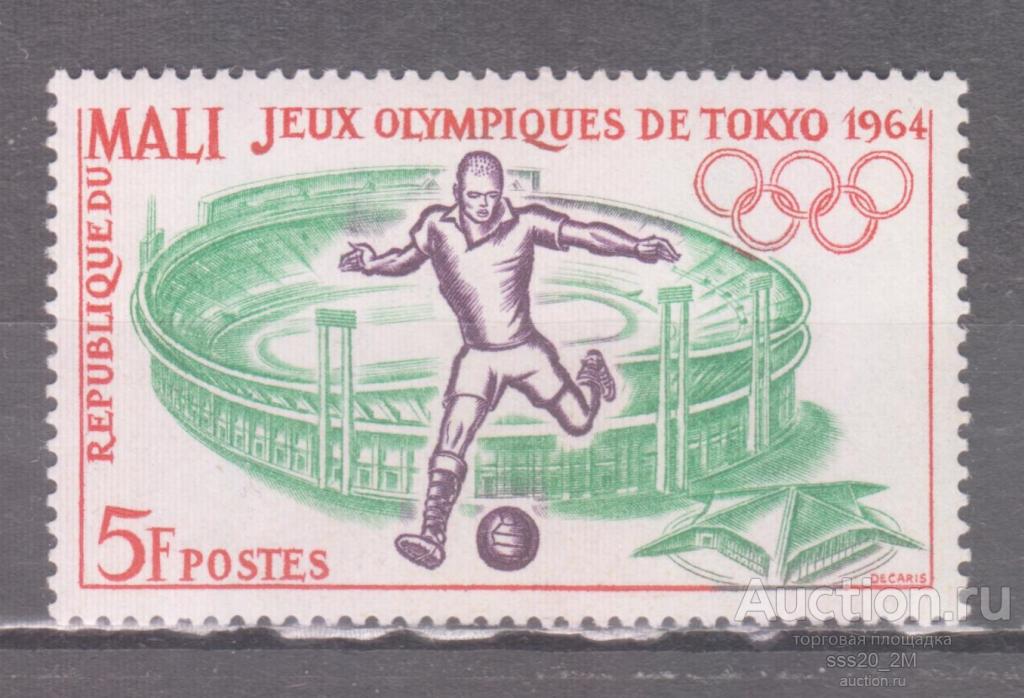 Мали 1964 олимпиада Токио'64 футбол Mi86 MNH