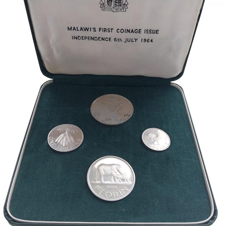 МАЛАВИ  Набор из 4 монет, 1964 PROOF Банковская упаковка №511, Cu-Ni