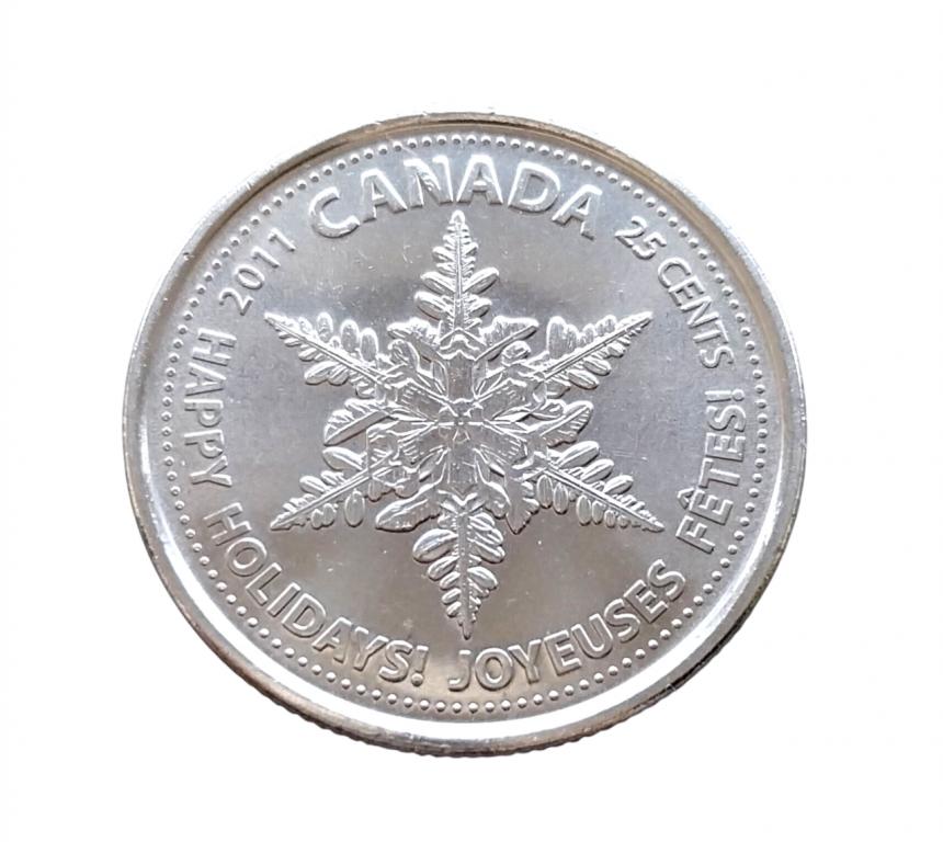 SA101 КМ1148 Канада 25 центов 2011  SNOWFLAKE, "Снежинка", РЕДКАЯ