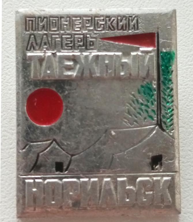 Значок (Пионерский лагерь Таежный) (Норильск) (разновидность 1) СССР