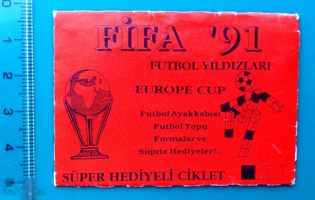 ВКЛАДЫШ обертка ( FIFA 91 , футбол) --- cS (135а)