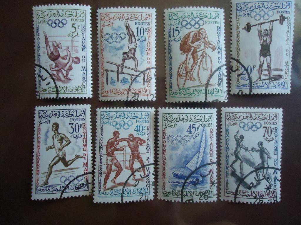 1960 г.  Марокко  Олимпиада в Риме   гаш. с клеем  след наклейки.