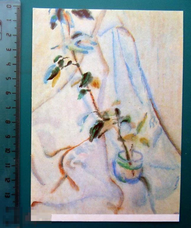 Конашевич ВЕТКА ТОПОЛЯ 1972 - Е17(Ю.Ж.Ь.) - цветы НАТЮРМОРТ чистая живопись ЛЮКС!!!