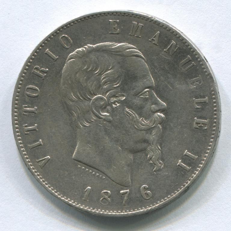 ИТАЛИЯ 5 ЛИР 1876 VF