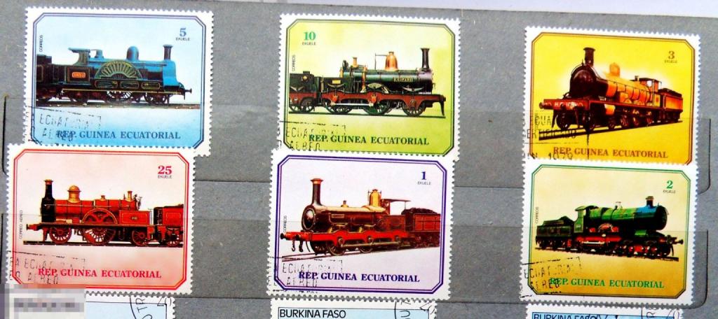 Гвинея 1972 гашен. А3с11  паровозы железная дорога ж/д транспорт марки