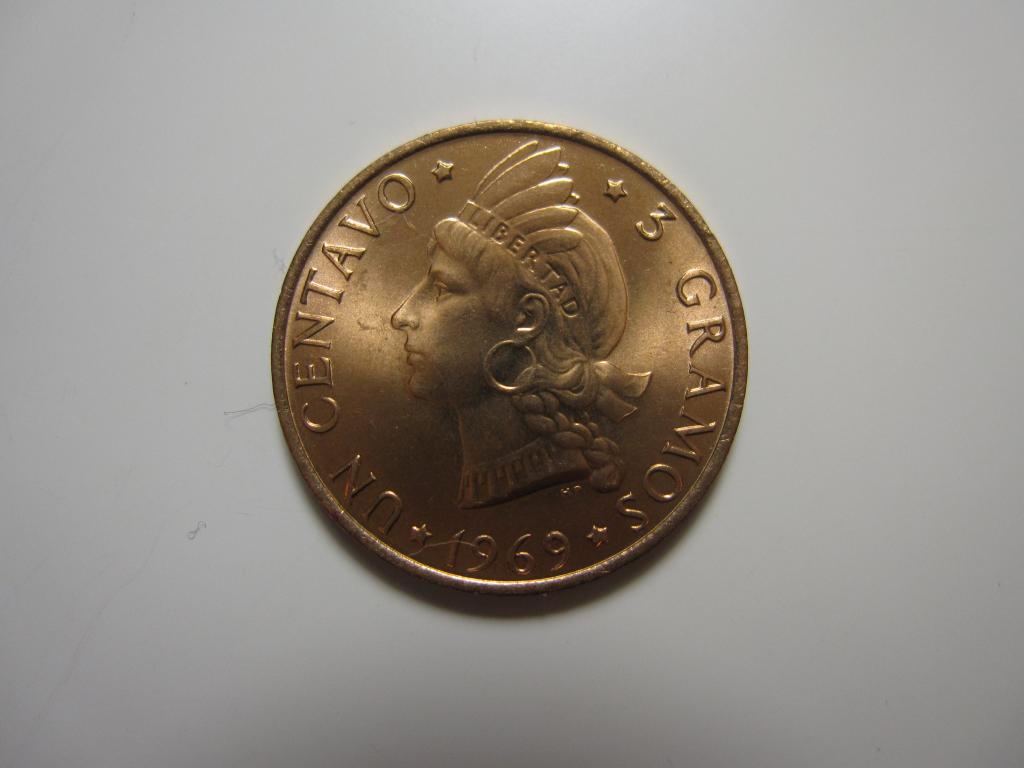 ДОМИНИКАНСКАЯ РЕСПУБЛИКА 1 сентаво 1969 ФАО красная UNC!