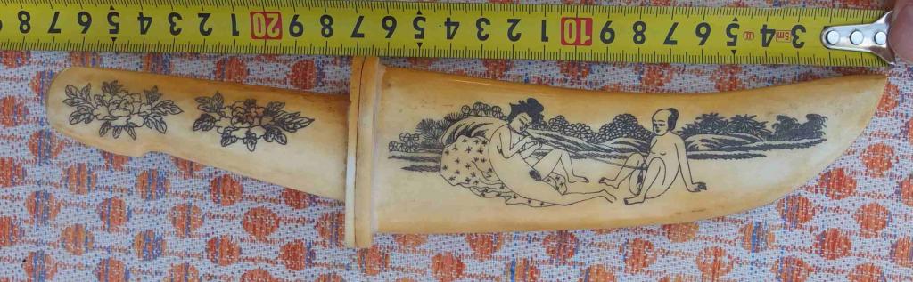 японский старинный костяной кинжал, из кости, старый, коллекционный